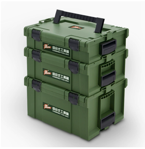 Caja de herramientas combinada de plástico multicapa DF EDS, venta al por mayor, negro y verde - Product Image 1