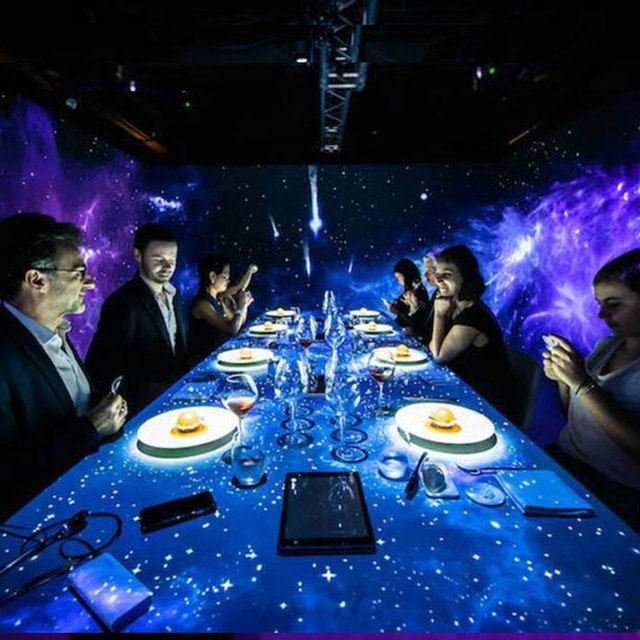 Full 360 Degree Immersive Spaces Interactive Projection Restaurant Wall Floor Interactive Projector Games