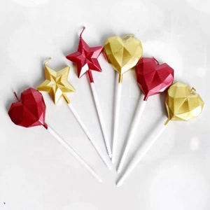 Candela per Torta 3D a Forma di Pentagramma per Natale, <span class=keywords><strong>Halloween</strong></span> e Compleanno con Decorazione a Cuore e Stella in Paraffina per Feste - Product Image 3