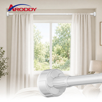 ARODDY Tringle à rideau réglable en acier au carbone robuste de 25 mm, anti-rouille, sans perçage, avec verrouillage interne, 43,31-74,8 pouces