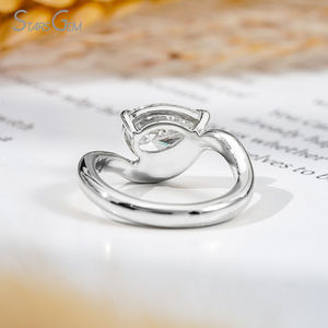 Starsgem Bague en or 10 carats avec diamant de laboratoire taille poire 1 carat HPHT CVD, certifiée IGI, or blanc ou jaune, unisexe - Product Image 3