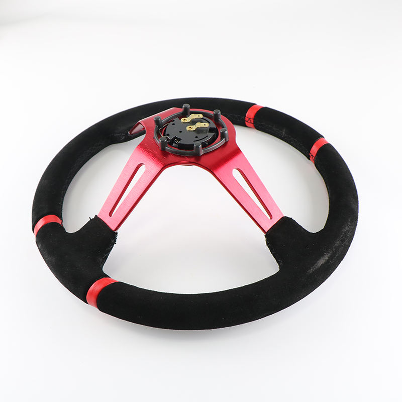 MOMO ステアリングホイール L-14 14インチ レザーステアリング ハンドル 4本スポーク スタンス ヘラフラ