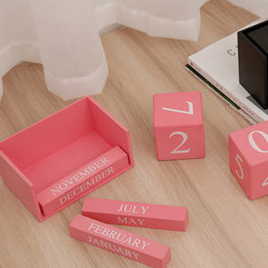 Европейский вечный деревянный календарь в стиле фермерского дома, декоративный, расписанный, настольный, с блоками для отслеживания событий, ежегодный планер, для офиса, для фотографий новорожденных - Product Image 5