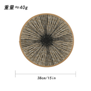 Salvamanteles Redondo de Yute Tejido Estilo Japonés, Decorativo Natural con Borde de Cuero, Diseño Moderno Minimalista - Product Image 5