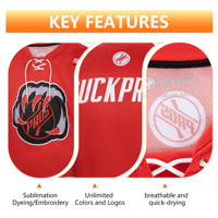 Jersey de Hockey Navideño Personalizado de Alta Calidad, Jersey de Portero Bordado y Sublimado, Reversible, de Manga Larga, Unisex, para Práctica