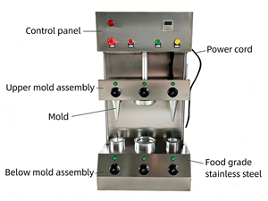 Nueva Máquina para Hacer Conos de Helado y Pizza Tradicionales - Acero Inoxidable 304, Eléctrica, Portátil, Fácil de Operar - Product Image 3