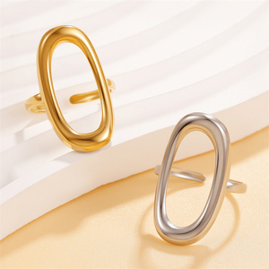 <span class=keywords><strong>Bague</strong></span> ouverte ajustable en acier inoxydable doré et <span class=keywords><strong>argent</strong></span>é de haute qualité, motif cœur irrégulier géométrique, pour femme, idéale comme cadeau de fête - Product Image 6