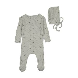 Spring Custom Flower Print Hollow Out Knitted <strong>Breathable</strong> Footie Long Sleeves Boutique Baby Clothing Cotton Sweet Footie With Hat - Product Image 2