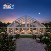 Tente d'orangerie blanche de luxe à portée libre de 20 m avec toit personnalisé pour événements de mariage en plein air