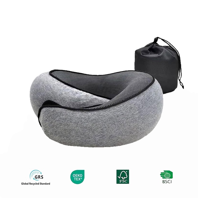 Adjustable Soft Memory Foam Ergonomic Airplane U-Shape Travel Pillow Portable Cervical Relax with Massage Feature
