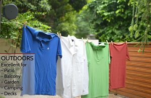 Retractable Clothesline - Portable Heavy Duty <strong>Indoor</strong> and Outdoor <strong>Washing</strong> <strong>Line</strong> - 40 Feet PVC Retracting Clothes <strong>Line</strong> with Wall - Product Image 5