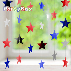 American Independence Day Red White Blue Pentagonal Star <b>Garland</b> Paper Streamers Festive Party Decorations Hanging Ornaments - Product Image 5