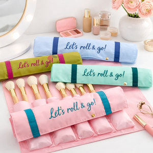 Embroidered Eco-Friendly Polyester Storage <b>Bag</b> with Zipper Closure Custom Logo & Color Large Capacity Makeup Organizer - Product Image 1