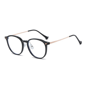 Yc9535 A3 Montures de lunettes rondes en métal pour femmes, monture complète, verres PC, protection contre la lumière bleue, anti-lumière bleue - Product Image 1