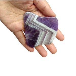 Piedra Gua Sha Facial <span class=keywords><strong>de</strong></span> Amatista Natural, Tabla <span class=keywords><strong>de</strong></span> Cristal para Raspado, Herramienta Guasha para Masaje Facial, Lifting <span class=keywords><strong>de</strong></span> Piel y Drenaje Linfático - Product Image 5