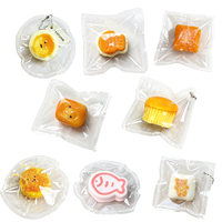Mini siliconen squishy sleutelhanger charms hanger serie langzaam rijzend schattig voedsel fruit stress verlichting fidget bulk groothandel unisex gemaakt