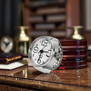 Montres à quartz unisexes avec cadran en cristal, boîtier en alliage, style business/dessin animé, tendance, pour les fêtes, véritable bague de <span class=keywords><strong>doigt</strong></span>, bijoux cadeau pour les couples - Product Image 1