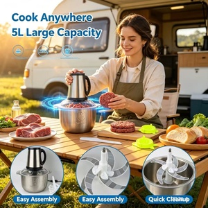 <span class=keywords><strong>Hachoir</strong></span> à <span class=keywords><strong>viande</strong></span> électrique en acier inoxydable 5L à vitesse rapide, mixeur alimentaire portable pour restaurant et cuisine quotidienne à domicile - Product Image 1