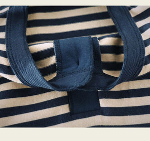 T-shirt Vintage Mariner personnalisé pour hommes T-shirt Henley à manches longues en coton délavé à rayures bretonnes - Product Image 4