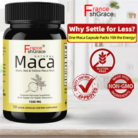 Píldoras de Maca Shecome 1500mg personalizadas para agrandamiento del pene, suplemento negro, amarillo y rojo para hombres, mejora la energía, cápsulas de Maca para hombres
