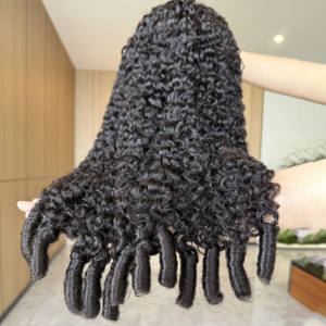 Toptan ham birmanya kıvırcık insan saçı dantel peruk 250% yoğunluk işlenmemiş insan saçı önceden koparılmış 13*4 şeffaf dantel ön peruk - Product Image 1