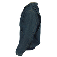 Blouson Bomber en Denim pour Homme Grande Taille, Style Casual, Patchwork, Sans Col, avec Capuche, Fermeture Éclair, Imperméable et Réversible