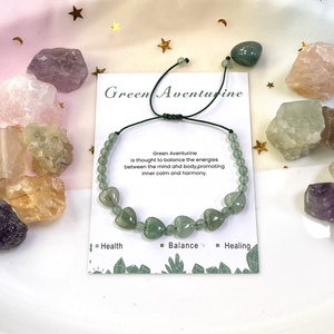 Braccialetto con Cristalli di Guarigione Reiki, Pietre Naturali, Energia dell'Amore, Bilanciamento Yoga, Perline a Cuore, Bracciale Intrecciato, Regalo di Anniversario - Product Image 3