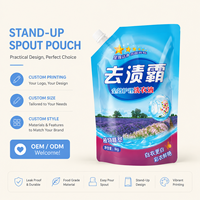 Pochette souple à bec verseur grande capacité - Sac de 1L pour recharges de savon liquide, lessive, gel douche et après-shampoing
