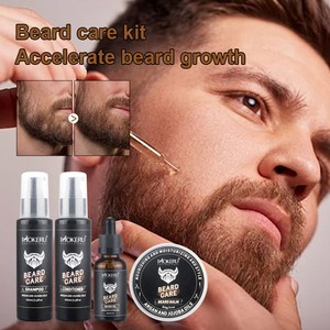 Kit <span class=keywords><strong>de</strong></span> croissance <span class=keywords><strong>de</strong></span> <span class=keywords><strong>barbe</strong></span> naturelle MOKERU, huile et baume biologiques, brosse, peigne, ciseaux, sac, coffret cadeau <span class=keywords><strong>de</strong></span> soin, OEM ODM - Product Image 5