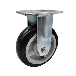 5 Zoll 6 Zoll schwarze Polyurethan-PU-Rollen Universal <span class=keywords><strong>Steel</strong></span> Swivel <span class=keywords><strong>Caster</strong></span> für die Handhabung der Brems rolle - Product Image 2