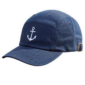 Wholesale Custom Logo Embroidered 7 Panel Mid Profile Pre-Curved Bill High Quality <b>Hat</b> <b>Navy</b> Cotton Adjustable Strapback - Product Image 2