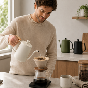 Bouilloire à café et thé à col de cygne, pour infusion par le dessus, en acier inoxydable 304, design classique, capacité 300 ml, usage en cuisine, logo personnalisé OEM - Product Image 4