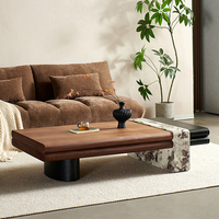 Table basse de salon élégante de style italien, table basse carrée moderne en bois de couleur noyer pour meubles de maison