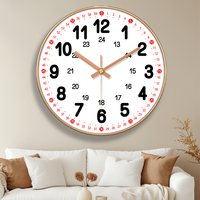 Jam Dinding Gantung Analog Quartz Desain Sederhana Modern, Gerakan Senyap, Baterai, Plastik Kaca, Satu Sisi