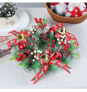 NUEVA CORONA DE candelabro de Navidad con corona de Navidad de pino para decoración navideña - Product Image 5