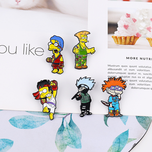 24種類の在庫あり 工場直送 面白いアニメ風シットコム シンプソンズ ピンバッジ 漫画風合金製メタル シンプソンズ エナメルピン - Product Image 2