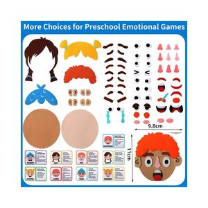 Juguete de Fieltro para Niños, Actividad de Emoticonos, Libro de Rompecabezas de Expresiones Emocionales para Niños de 3 a 4 Años, Educativo, Color Personalizado, Temprano - Product Image 3