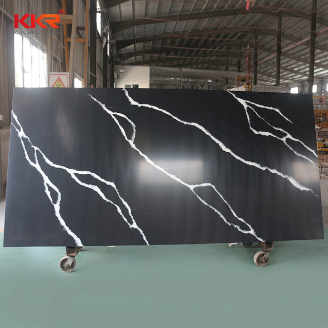 Black Calacatta Marble Acrylic Modified Solid Surface Pmma Solid Surface Marble Vein Sheet for Countertop 12 mm Artificial Stone