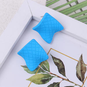 Acrylic Earrings New Mesh Diamond Colored Stud Earrings Fashion Exaggerated Personality Earrings <b>for</b> Women Uionen 827 - Product Image 2