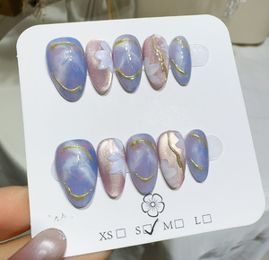 <span class=keywords><strong>Uñas</strong></span> Postizas Hechas a Mano al por Mayor, Material Acrílico de Alta Calidad, <span class=keywords><strong>Diseños</strong></span> de Almendra para <span class=keywords><strong>Uñas</strong></span> con Pegamento - Product Image 6