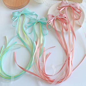 New Chinese style ribbon <b>bow</b> children's hair <b>clip</b> Hanfu girls' headdress accessories tassel braided <b>bow</b> hair - Product Image 3