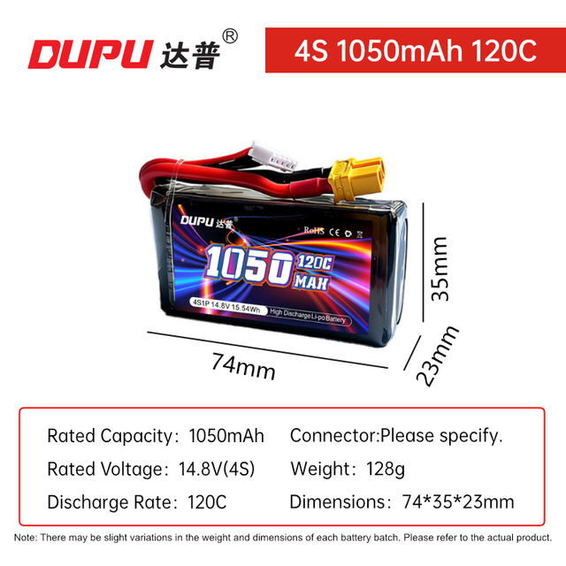 High Rate Battery 1050mah 14.8v 120C Drone Lipo Battery for Car Model Ship Model Aircraft Model Products