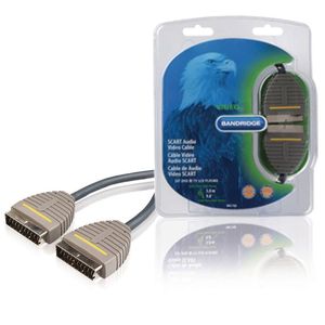 Câble audio-vidéo Bandridge Scart 3,0 M plaqué or 24 carats pour TV DVD VCR Sat LCD Plasma - Product Image 2