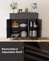 Buffet de cuisine moderne multifonctionnel avec tiroirs de rangement, étagères réglables, grande capacité, gain de place, meubles pour la maison