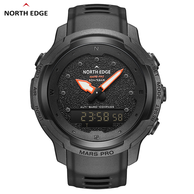 NORTH EDGE Mars Pro Smart Digital Watch for Men Outdoor Sports Carbon Fiber Waterproof 50M Altimeter Barometer Compass IP67