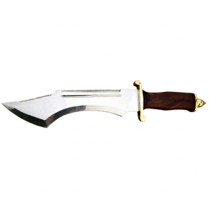 Outil utilitaire d'extérieur artisanal en acier inoxydable à haute teneur en carbone avec garde en laiton et manche en bois dur - Product Image 1