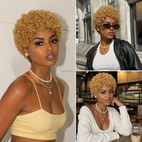 Promotion JAMBALAYA : Perruque courte noire sans lacet 100 % cheveux humains pour coupe pixie, pour femmes, vente en gros d'usine à prix abordable