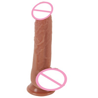 Vibromasseur réaliste en silicone, stimulateur du point G doux avec fonction de poussée, style de gros pénis, 100% étanche pour adultes