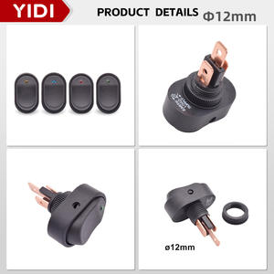 ईदी ASW-20D 12 वी 30a प्लास्टिक 3 सोल्डर डॉट लाइट रॉकर कार नाव के लिए लाल हरे नीले पीले रंग का ऑन-ऑफ - Product Image 2