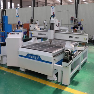 เครื่อง CNC 4x8โต๊ะเครื่องตัดไม้โรตารี่ STM1325-R1 4แกนสำหรับเฟอร์นิเจอร์ประตูไม้ - Product Image 4